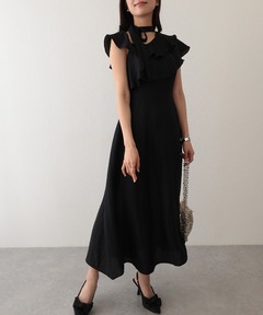 セール】メッシュレースカラーネックワンピース（ワンピース