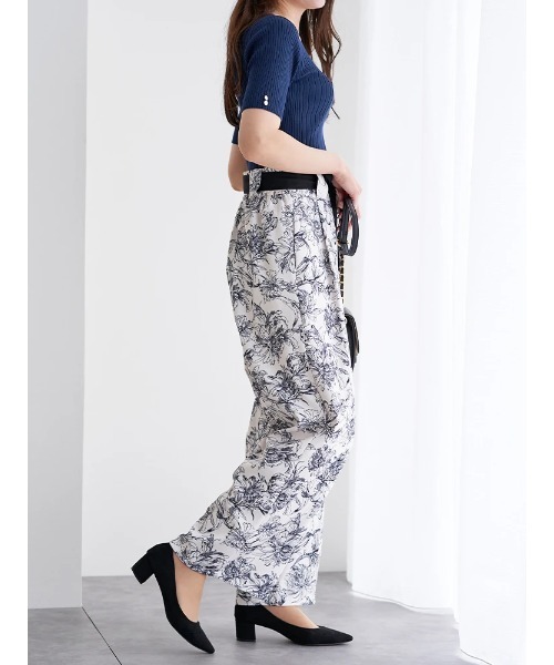 LUDIC PARK(ルディックパーク)の「【接触冷感】リネンライクスクエアネックニット(Tシャツ/カットソー・レディース・グリーン/ネイビー/パープル/ブラック/オフホワイト/ワインレッド・M/L)」の19枚目の写真