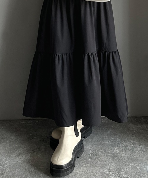 classicalelf(クラシカルエルフ)の「二度見の華やかさ。シャギーニット×ティアードキャミワンピースセット(セットアイテム)(ワンピース・レディース・ブルー系その他/ブラック×グレー/ブラック×ベージュ・X-LARGE/SMALL/MEDIUM/LARGE)」の19枚目の写真