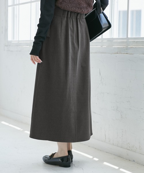 ROPE' PICNIC(ロペピクニック)の「レディハンサムシリーズ ウールライクタックキルトスカート/セットアップ対応(スカート・レディース・ライトグレー/ベージュ系その他2/ネイビー/ブラック系その他/グレー・S/M/L)」の18枚目の写真