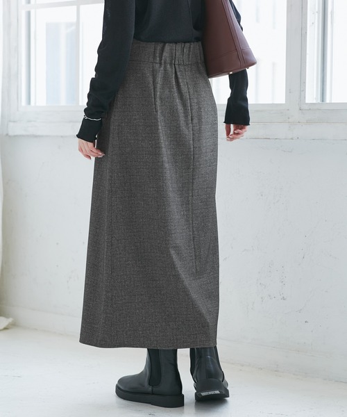 ROPE' PICNIC(ロペピクニック)の「レディハンサムシリーズ ウールライクタックキルトスカート/セットアップ対応(スカート・レディース・ライトグレー/ベージュ系その他2/ネイビー/ブラック系その他/グレー・S/M/L)」の9枚目の写真