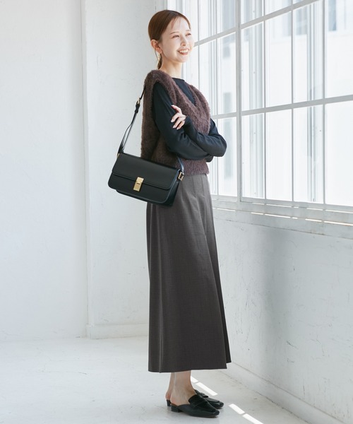 ROPE' PICNIC(ロペピクニック)の「レディハンサムシリーズ ウールライクタックキルトスカート/セットアップ対応(スカート・レディース・ライトグレー/ベージュ系その他2/ネイビー/ブラック系その他/グレー・S/M/L)」の20枚目の写真