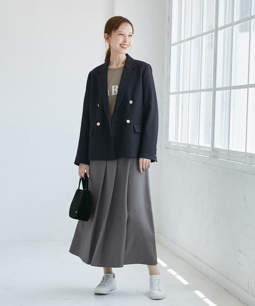 ROPE' PICNIC(ロペピクニック)の「レディハンサムシリーズ ウールライクタックキルトスカート/セットアップ対応(スカート・レディース・ライトグレー/ベージュ系その他2/ネイビー/ブラック系その他/グレー・S/M/L)」の16枚目の写真