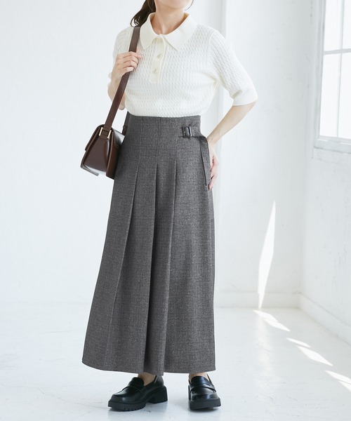 レディハンサムシリーズ ウールライクタックキルトスカート