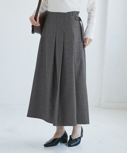 レディハンサムシリーズ ウールライクタックキルトスカート