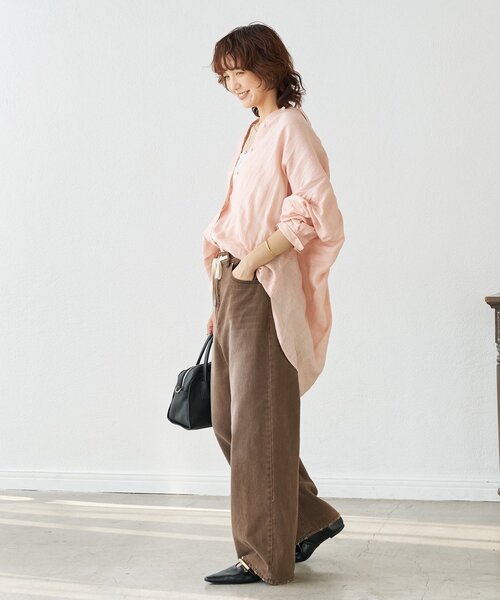 RIVE DROITE（リヴドロワ）の「【遊び心をプラス】ドロストカラーパンツ（その他パンツ・レディース・ブラウン/ピンク・38/36）」の3枚目の写真
