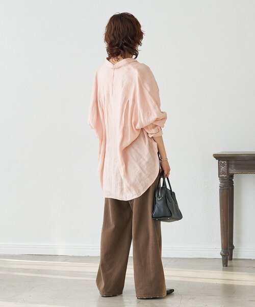 RIVE DROITE（リヴドロワ）の「【遊び心をプラス】ドロストカラーパンツ（その他パンツ・レディース・ブラウン/ピンク・38/36）」の4枚目の写真