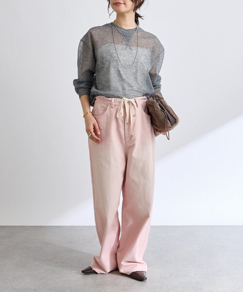 RIVE DROITE（リヴドロワ）の「【遊び心をプラス】ドロストカラーパンツ（その他パンツ・レディース・ブラウン/ピンク・38/36）」の7枚目の写真