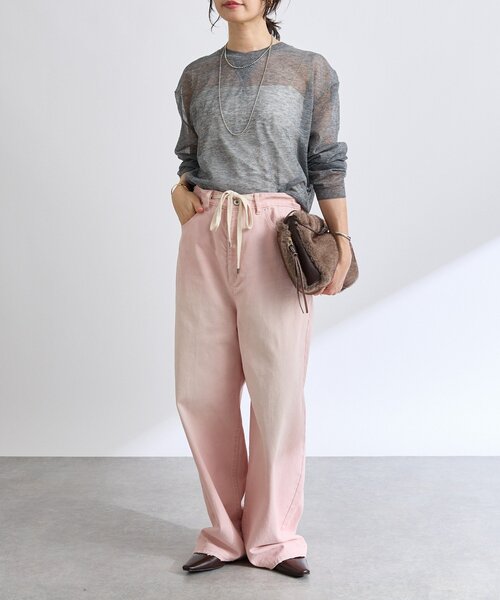 RIVE DROITE（リヴドロワ）の「【遊び心をプラス】ドロストカラーパンツ（その他パンツ・レディース・ブラウン/ピンク・38/36）」の8枚目の写真