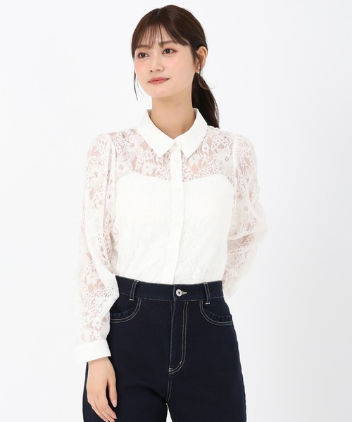 MISCH MASCH(ミッシュマッシュ)の「レースシャツブラウス(シャツ/ブラウス・レディース・ホワイト/ブラック・フリ-)」の11枚目の写真