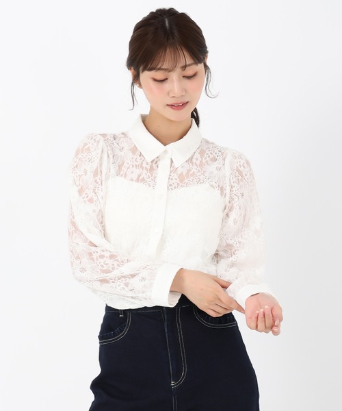MISCH MASCH(ミッシュマッシュ)の「レースシャツブラウス(シャツ/ブラウス・レディース・ホワイト/ブラック・フリ-)」の12枚目の写真
