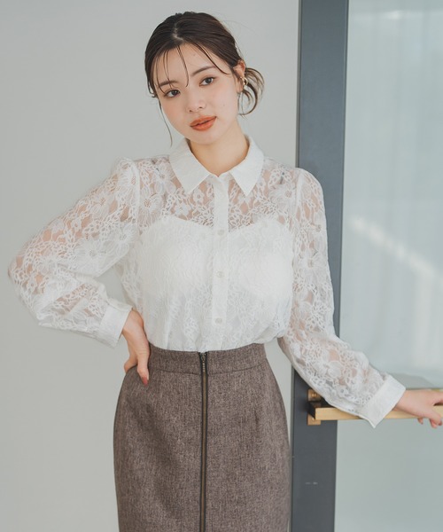MISCH MASCH(ミッシュマッシュ)の「レースシャツブラウス(シャツ/ブラウス・レディース・ホワイト/ブラック・フリ-)」の7枚目の写真