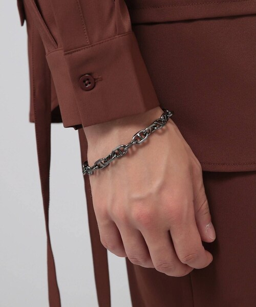 tk.TAKEO KIKUCHI(ティーケータケオキクチ)の「ANCHOR CHAIN BRACELET / アンカーチェーンブレスレット(ブレスレット・メンズ・シルバー/ブラック・00)」の7枚目の写真