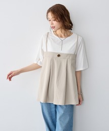 anyfee（エニフィー）の「【anyfee/大きいサイズ】ビスチェドッキングペプラムカットソー（Tシャツ/カットソー）」