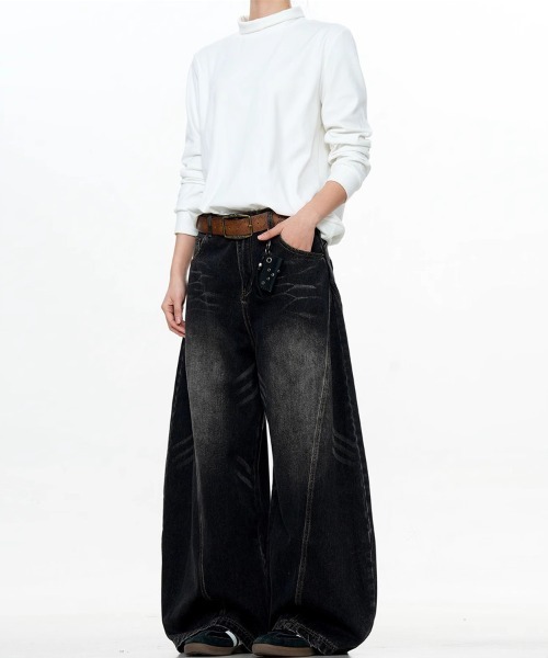 Ressaca(レサーカ)の「ヴィンテージライクワイドカーブデニムパンツ(デニムパンツ・メンズ・ブラック/ブルー・XL/L/M)」の9枚目の写真