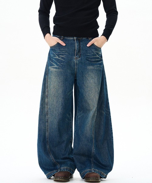 Ressaca(レサーカ)の「ヴィンテージライクワイドカーブデニムパンツ(デニムパンツ・メンズ・ブラック/ブルー・XL/L/M)」の12枚目の写真