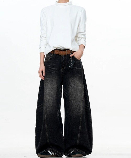 Ressaca(レサーカ)の「ヴィンテージライクワイドカーブデニムパンツ(デニムパンツ・メンズ・ブラック/ブルー・XL/L/M)」の13枚目の写真