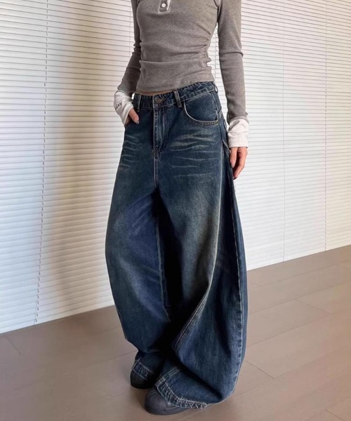 Ressaca（レサーカ）の「ヴィンテージライクワイドカーブデニムパンツ（デニムパンツ・メンズ・ブラック/ブルー・XL/L/M）」の17枚目の写真