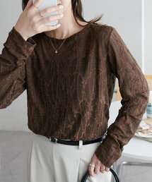 生地ジャガードロングスリーブ《WEB限定カラーあり》