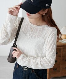 生地ジャガードロングスリーブ《WEB限定カラーあり》