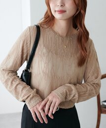 生地ジャガードロングスリーブ《WEB限定カラーあり》