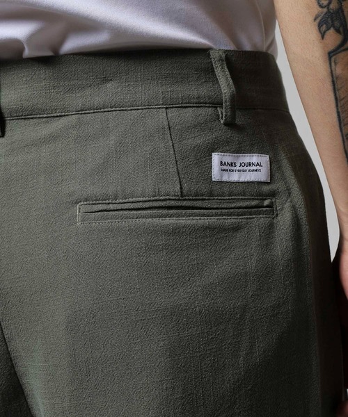 BANKS(バンクス)の「BANKS JOURNAL LINE TACK WIDE SHORT PANTS ラインタックワイドショートパンツ(その他パンツ・メンズ・オリーブ/ブラウン・S/M/L)」の4枚目の写真