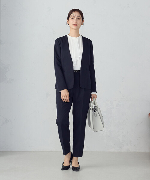 COMME CA ISM（コムサイズム）の「ボウタイ風ブラウス（シャツ/ブラウス・レディース・ネイビー/ホワイト/グレー・LARGE/MEDIUM）」の6枚目の写真