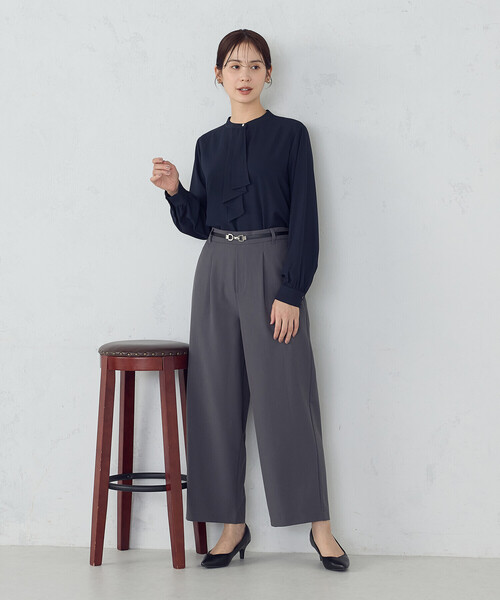 COMME CA ISM（コムサイズム）の「ボウタイ風ブラウス（シャツ/ブラウス・レディース・ネイビー/ホワイト/グレー・LARGE/MEDIUM）」の16枚目の写真