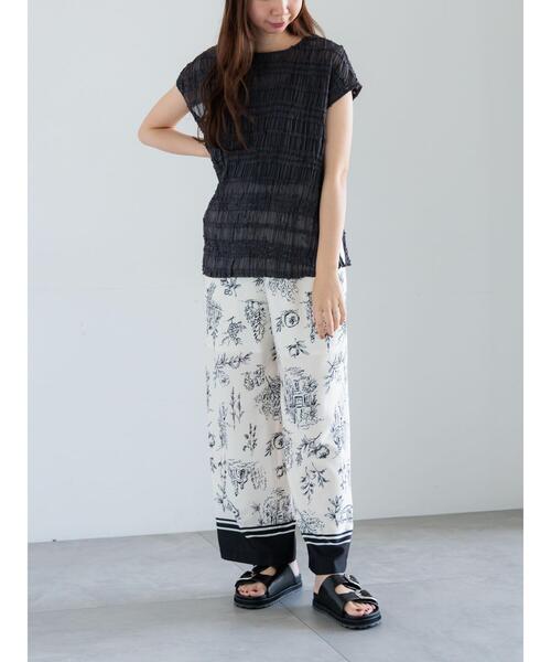 Te chichi（テチチ）の「ミニフリルボーダーブラウス（シャツ/ブラウス・レディース・オフホワイト/チャコールグレー・F）」の12枚目の写真