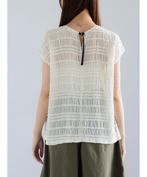 Te chichi（テチチ）の「ミニフリルボーダーブラウス（シャツ/ブラウス・レディース・オフホワイト/チャコールグレー・F）」の19枚目の写真