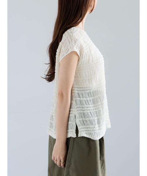 Te chichi（テチチ）の「ミニフリルボーダーブラウス（シャツ/ブラウス・レディース・オフホワイト/チャコールグレー・F）」の20枚目の写真