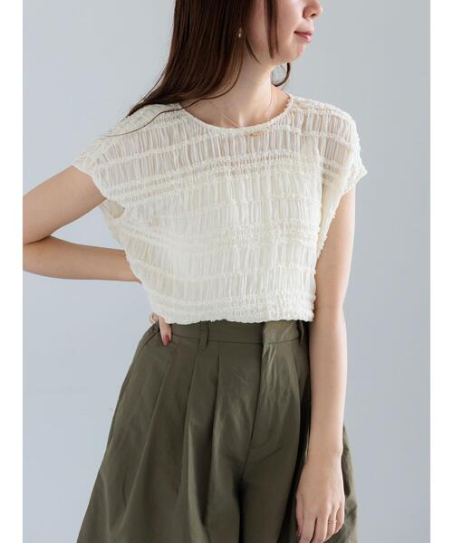 Te chichi（テチチ）の「ミニフリルボーダーブラウス（シャツ/ブラウス・レディース・オフホワイト/チャコールグレー・F）」の21枚目の写真