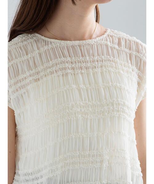 Te chichi（テチチ）の「ミニフリルボーダーブラウス（シャツ/ブラウス・レディース・オフホワイト/チャコールグレー・F）」の22枚目の写真
