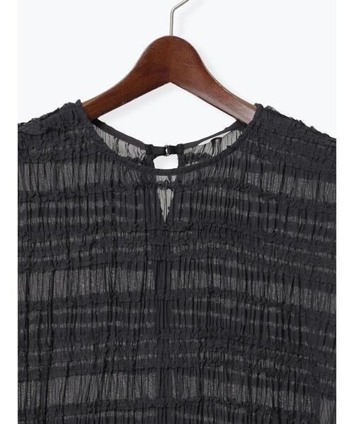 Te chichi（テチチ）の「ミニフリルボーダーブラウス（シャツ/ブラウス・レディース・オフホワイト/チャコールグレー・F）」の7枚目の写真