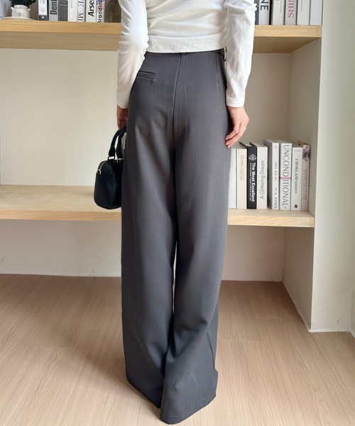Eclat one(エクラワン)の「【Eclat one】センタープレス スラックスパンツ(スラックス・レディース・ブラック/チャコール/ブラウン・L/M/S)」の10枚目の写真