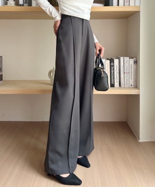 Eclat one(エクラワン)の「【Eclat one】センタープレス スラックスパンツ(スラックス・レディース・ブラック/チャコール/ブラウン・L/M/S)」の8枚目の写真