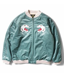 Houston スカジャン Mサイズ 緑/ベージュ 楽天市場】houston スカジャン（カラーカーキグリーン）（コート