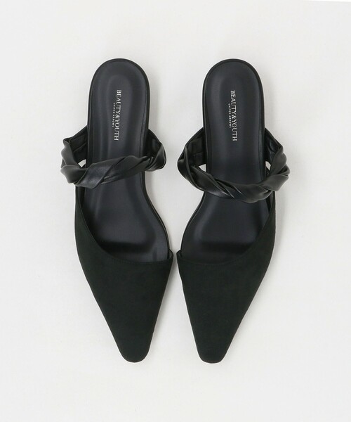 セール】スエードライク ツイスト ストラップ ミュール（サンダル