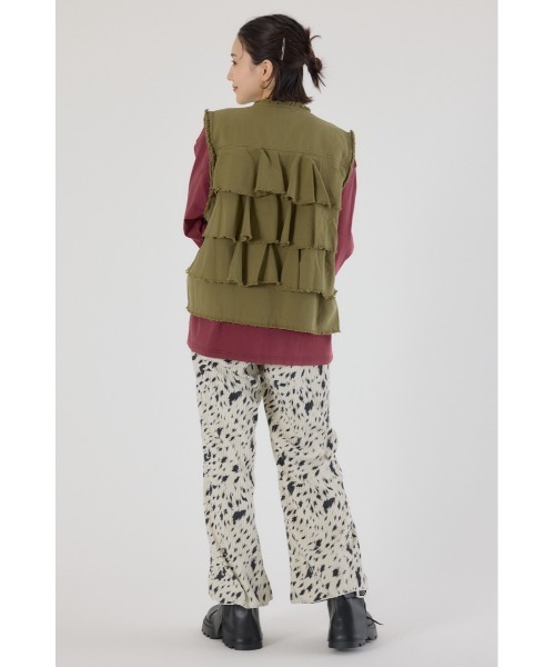 RODEO CROWNS WIDE BOWL（ロデオクラウンズワイドボウル）の「バックフリルベスト（ベスト・レディース・ブルー/ブラック/カーキ・FREE）」の17枚目の写真