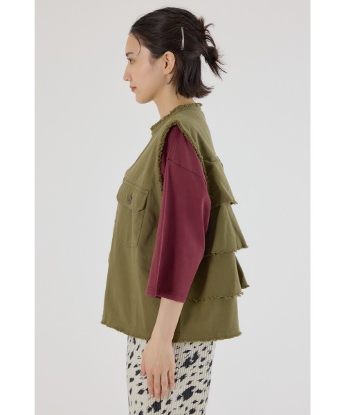 RODEO CROWNS WIDE BOWL（ロデオクラウンズワイドボウル）の「バックフリルベスト（ベスト・レディース・ブルー/ブラック/カーキ・FREE）」の19枚目の写真