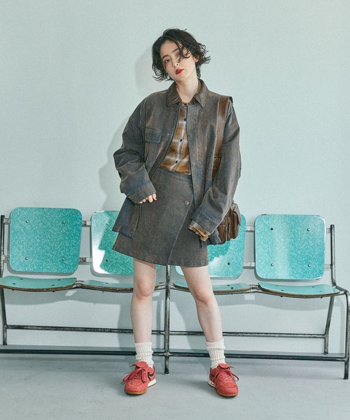 niko and...（ニコアンド）の「フロッキーアソートワークジャケット（デニムジャケット・レディース・ブラウン/ベージュ/ブラック・FREE）」の16枚目の写真