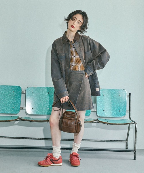 niko and...（ニコアンド）の「フロッキーアソートワークジャケット（デニムジャケット・レディース・ブラウン/ベージュ/ブラック・FREE）」の13枚目の写真