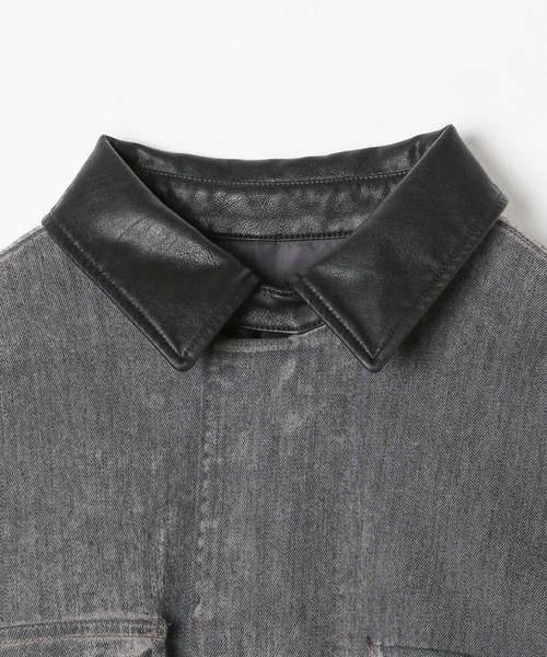 niko and...（ニコアンド）の「フロッキーアソートワークジャケット（デニムジャケット・レディース・ブラウン/ベージュ/ブラック・FREE）」の4枚目の写真