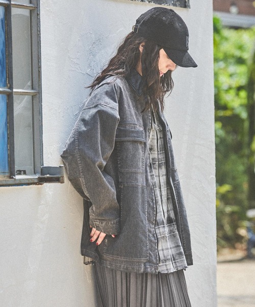 ニコアンド※niko and…スタッフプロデュース ハギッテデニムジャケット ニコアンド メイクスタッフ ハギッテデニムジャケット