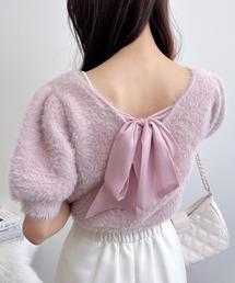 うさこ　archivio ピンク 半袖ニット 楽天市場】ニット レディース サマーニット 半袖 トップス