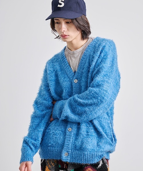 Revo.(レボ)の「Revo. シャギーニット ルーズ カーディガン(カーディガン/ボレロ・メンズ・レッド/イエロー/ブラック/グレー/ブルー・2/1)」の1枚目の写真