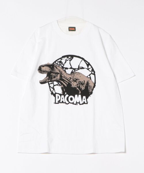 sunny branch（サニーブランチ）の「★PaCoMa/パコマ★Tyranno saurus TEE (ADULT)（Tシャツ/カットソー・メンズ・スミクロ/ライトグレー/オフホワイト/サックスブルー・LARGE）」の2枚目の写真