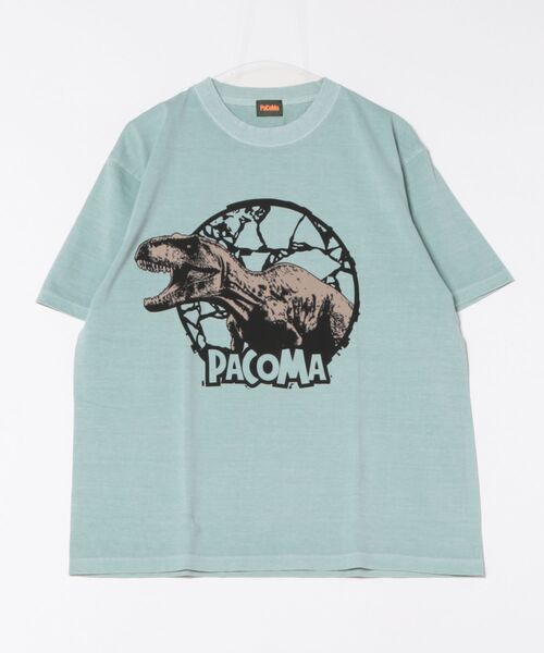 sunny branch（サニーブランチ）の「★PaCoMa/パコマ★Tyranno saurus TEE (ADULT)（Tシャツ/カットソー・メンズ・スミクロ/ライトグレー/オフホワイト/サックスブルー・LARGE）」の4枚目の写真