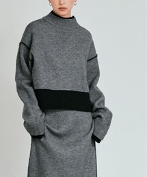 リバーシブル バイカラー ニット トップス / Reversible Bicolor Knit Top