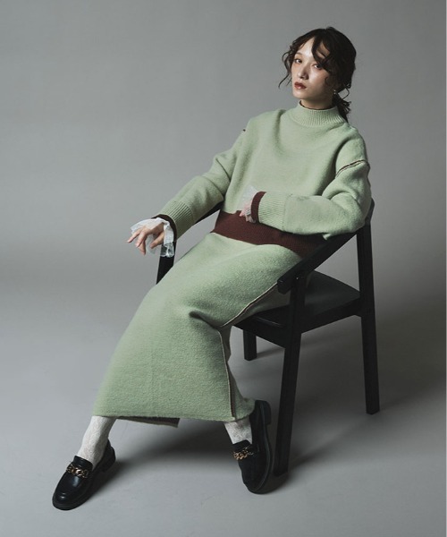 W:Huku(フーク)の「リバーシブル バイカラー ニット トップス / Reversible Bicolor Knit Top(ニット/セーター・レディース・ブラウン/ブラック/ネイビー・FREE)」の6枚目の写真